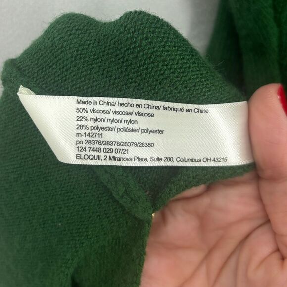 Eloquii Women’s Size 18 / 20 Green Knit Funnel Neck Fitted Sweater Maxi Dress - Picture 9 of 11